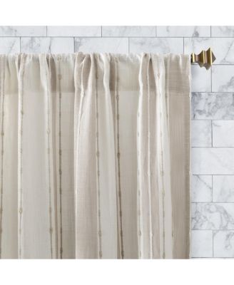 Slub Texture Stripe Cotton Cafe Curtain Valance