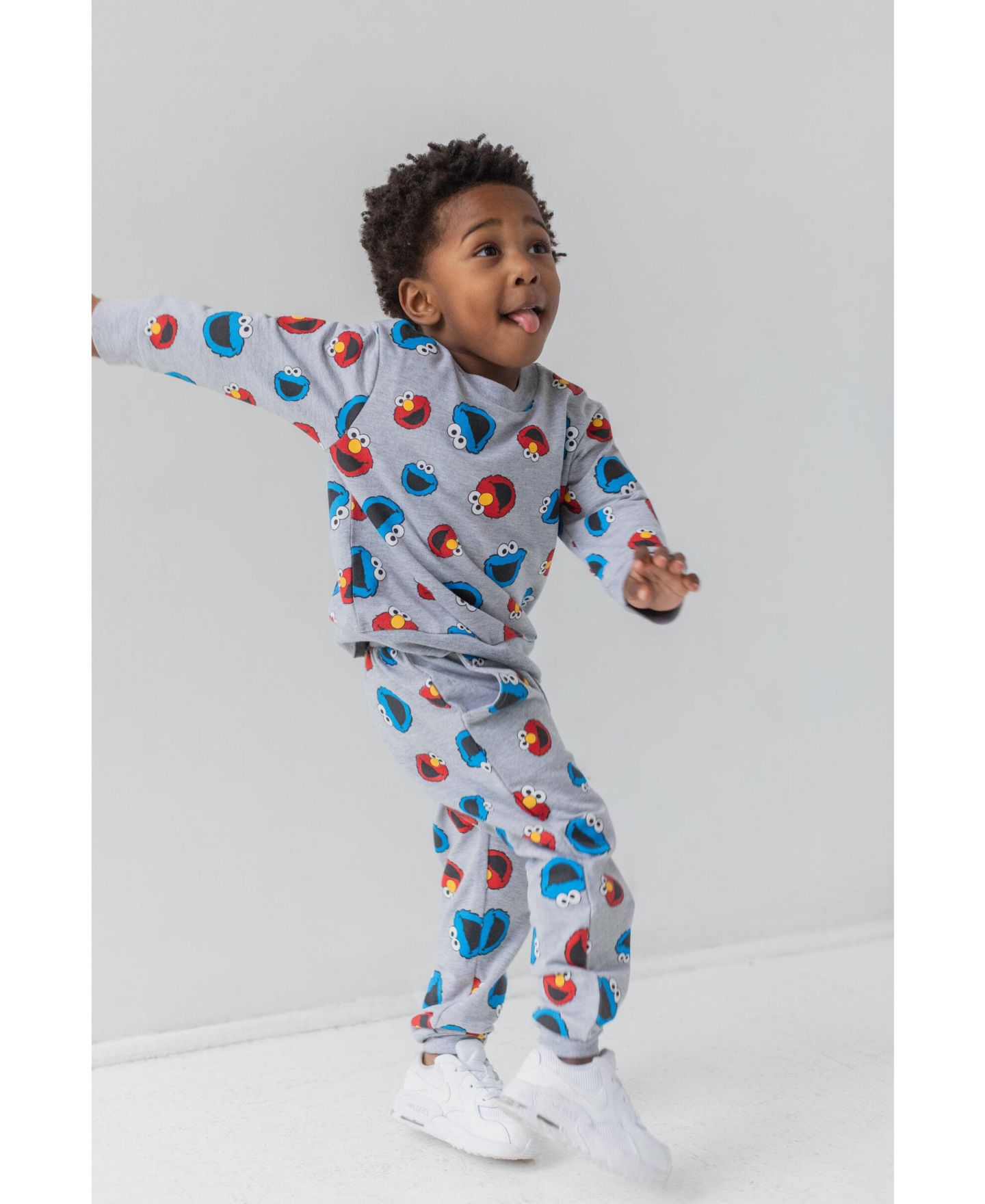 Комплект Sesame Street Sweatshirt and Fleece Pants Set для мальчиков-малышей, цвет: Серый — фото 3