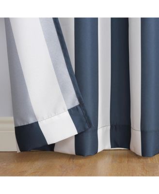 Valencia Cabana Stripe Indoor/Outdoor UV Protectant Room Darkening Grommet Curtain Panel