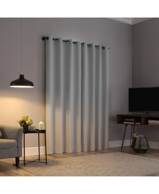 Cayden Grid Texture Draft Shield Fleece Insulated 100% Blackout Grommet Curtain Panel