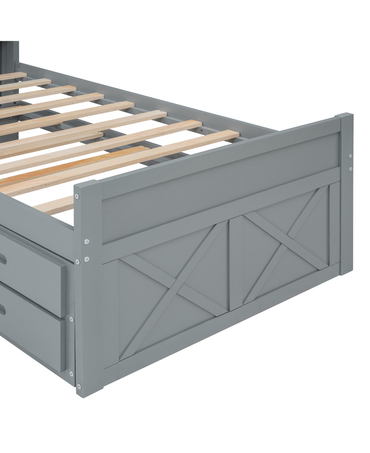 Streamdale Twin Bed with Storage Headboard and Trundle