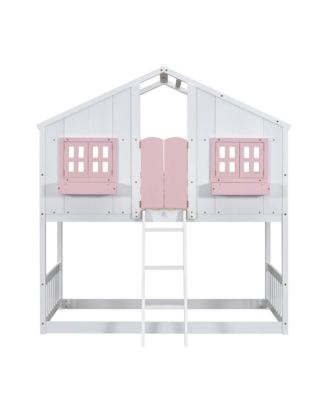 Streamdale Twin Loft House Bunk Bed with Roof and Accessories