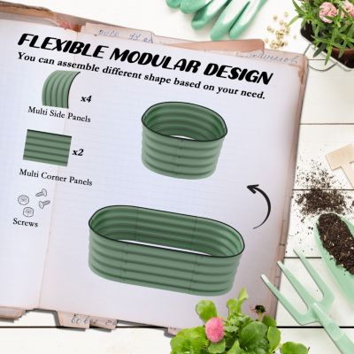 Galvanized Raised Garden Bed Kit for Home Gardening