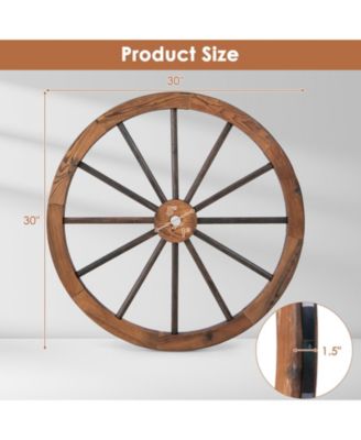 Set of 4 Decorative Wooden Wagon Wheels 30 Inch Vintage Wagon Wheel Wall Decor