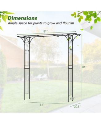81 Inch Garden Arbor Metal Archway for Climbing Plants-Black