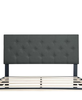 Queen Upholstered Bed Frame with Button Tufted Headboard