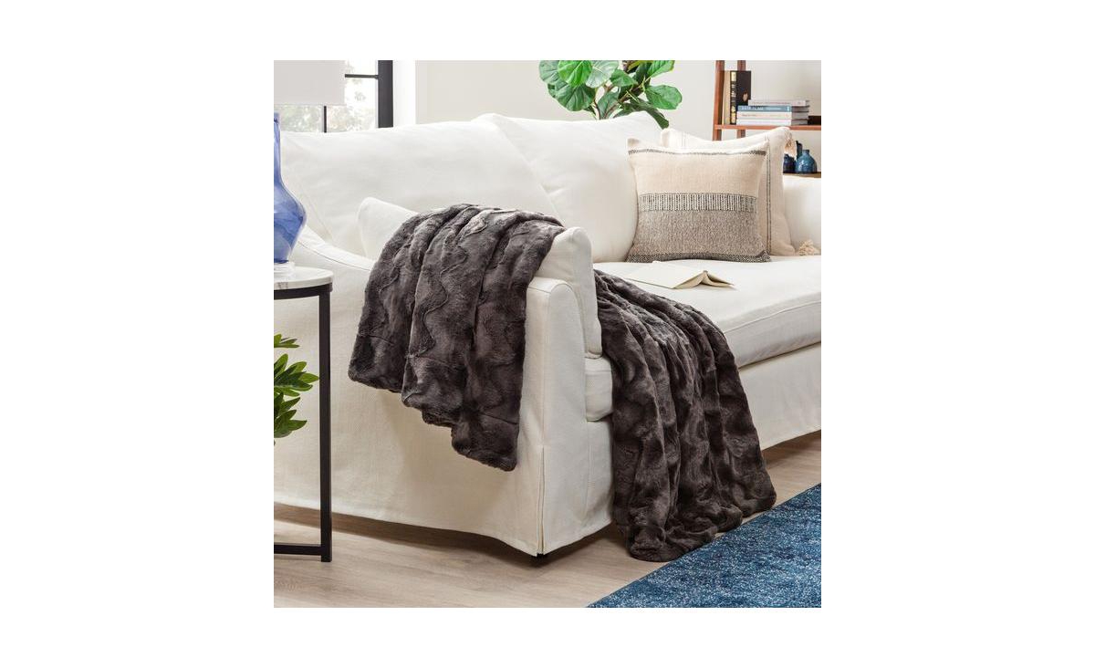 Chanasya Premium Soft Wave Faux Fur Blanket - Soft, Lightweight Reversible Sherpa & Minky Blanket - 50