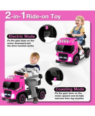 6V Kids Electric Ride-on Truck with Height Adjustable Seat-Pink