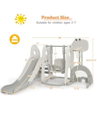 6 in 1 Toddler Slide and Swing Set with Ball Games