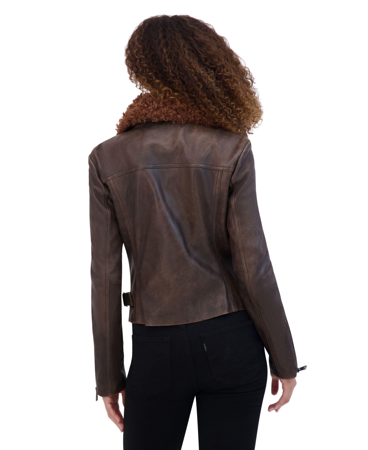 Andrew Marc Women's Paley Classic Aviator Leather Jacket