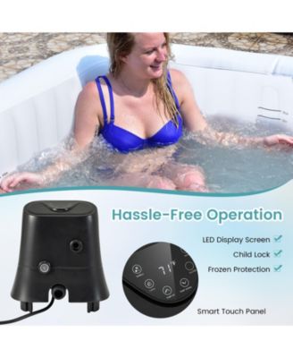 Rectangular Blowup Pool Hottub with 130 Air Jets for 4-6 Person-Black