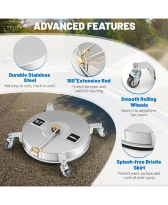 4000PSI Pressure Washer Surface Cleaner Stainless Steel with Casters