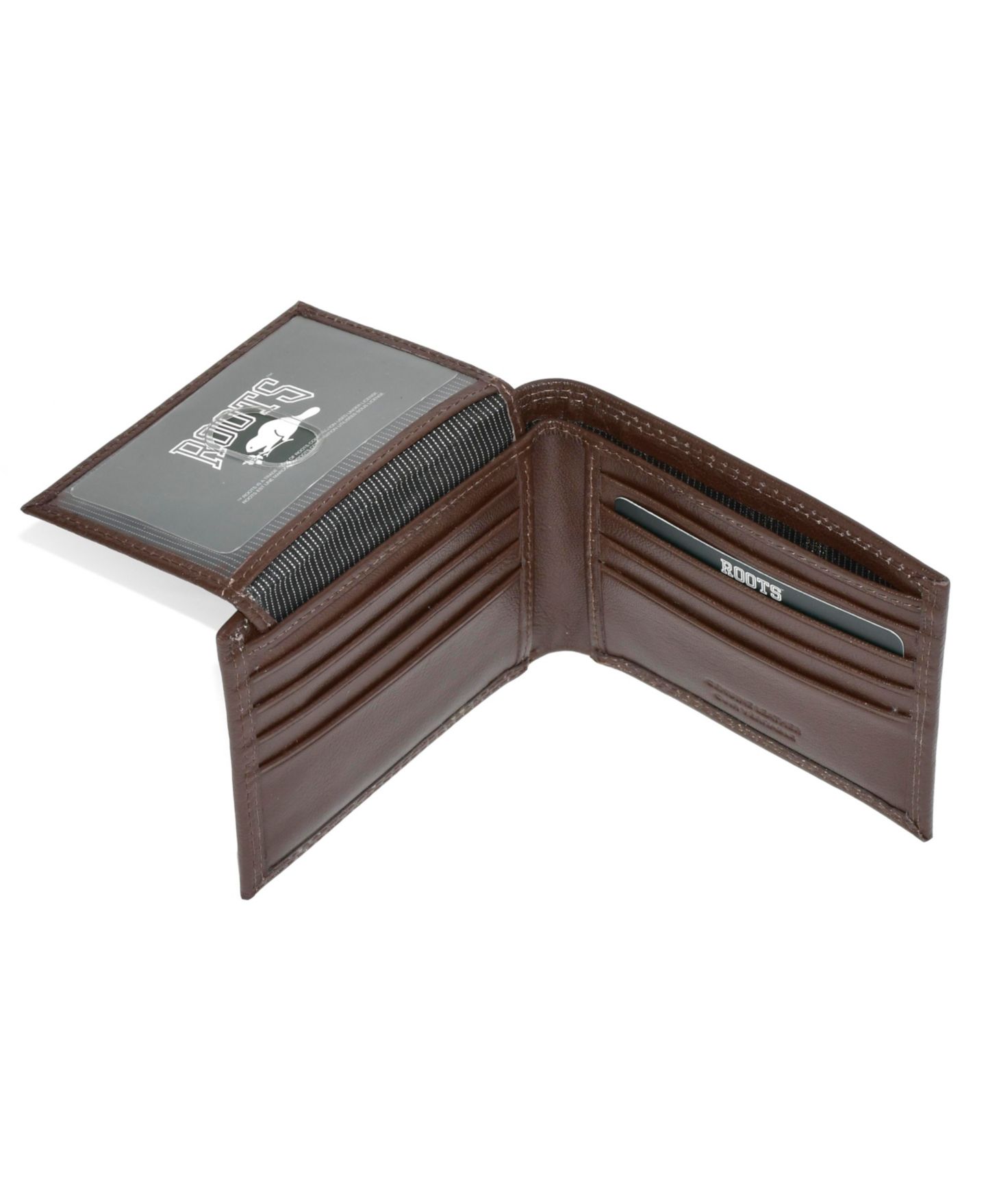 Мужской кошелёк Roots Leather Slim Wallet, цвет: Коричневый — фото 3