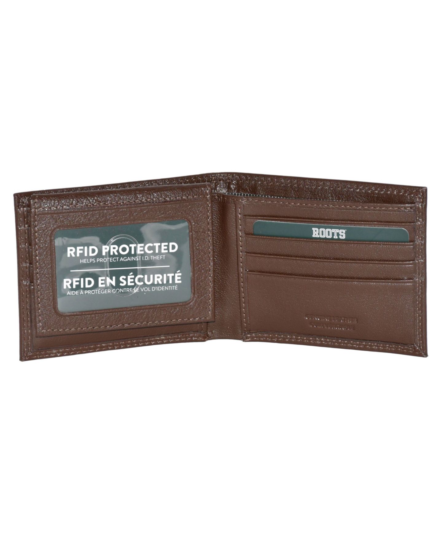 Мужской кошелёк Roots Leather Slim Wallet, цвет: Коричневый — фото 5