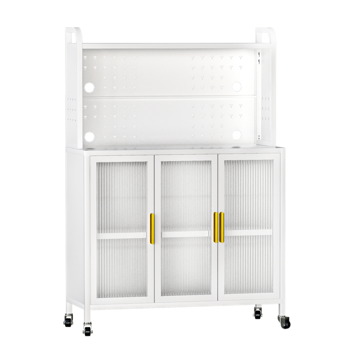 Streamdale Furniture Carbon Steel Kitchen Cabinets, Microwave/Bakers Stand, Storage Shelves, Transparent Door