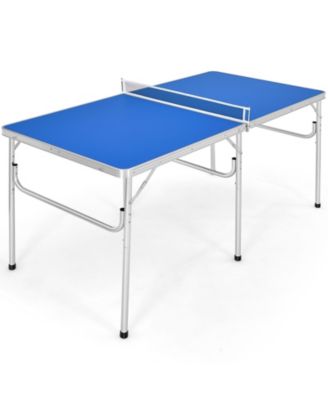60 Inch Portable Tennis Ping Pong Folding Table with Accessories-Blue