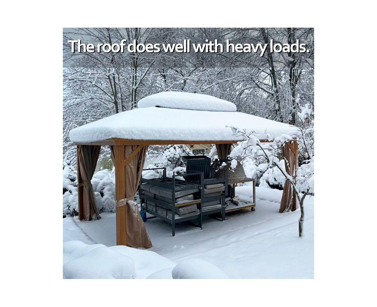 Aoodor 15.84 Ft. W X 11.9 Ft. D Aluminium Patio Gazebo -- Black