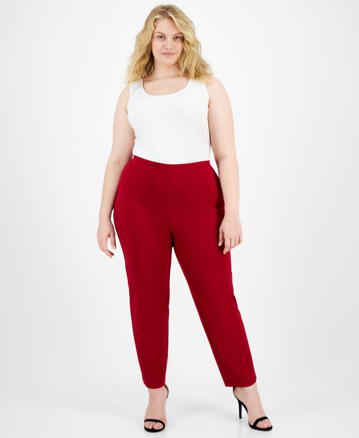 Anne Klein Plus Size Hollywood Slim-Fit Ankle Pants