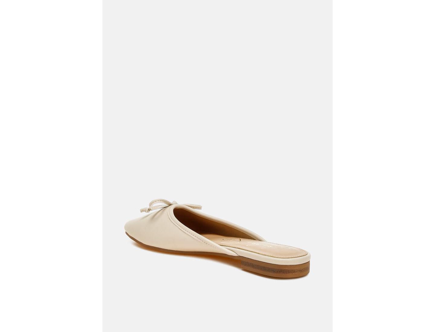 Женские сабо London Rag Eras Bow Slip-On Flat Mules, цвет: Бежевый — фото 2