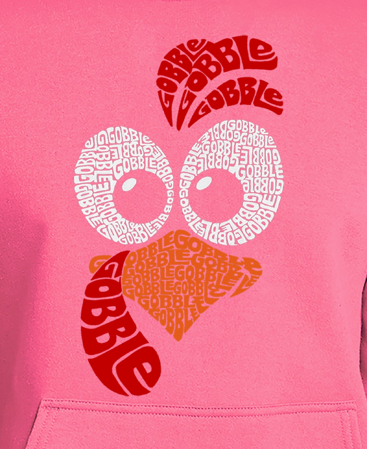 La Pop Art Men's Turkey Face Word Art Hooded Sweatshirt