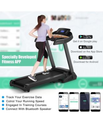 3.75HP Electric Folding Treadmill with Auto Incline 12 Program APP Control