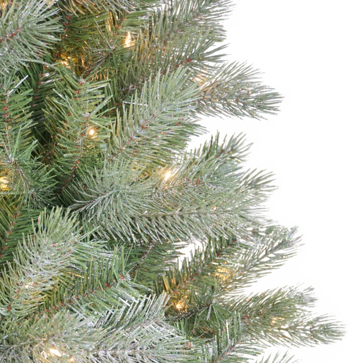 Puleo 7.5' Pre-lit Glistening Acadia Spruce Artificial Christmas Tree In Green