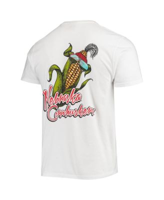 Men's White Nebraska Huskers Mascot Bandana T-Shirt