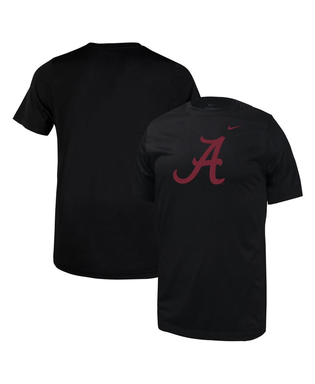 Nike Big Boys and Girls Alabama Crimson Tide Black Logo Legend Performance T-Shirt - Black