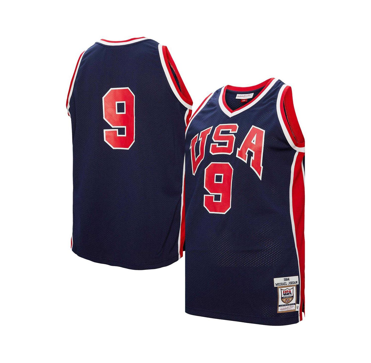 Men's Michael Jordan Navy USA Basketball 1984 Authentic Jersey