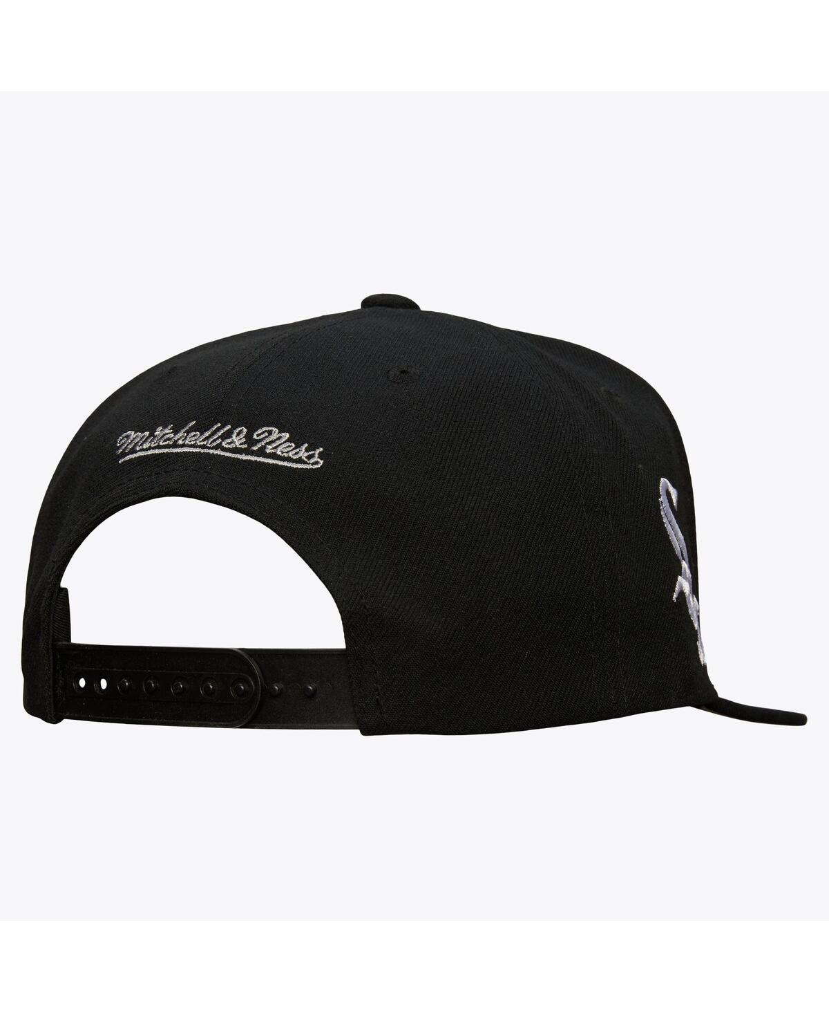 Mitchell & Ness Men's Black Chicago White Sox Team Tagged Snapback Hat In Black