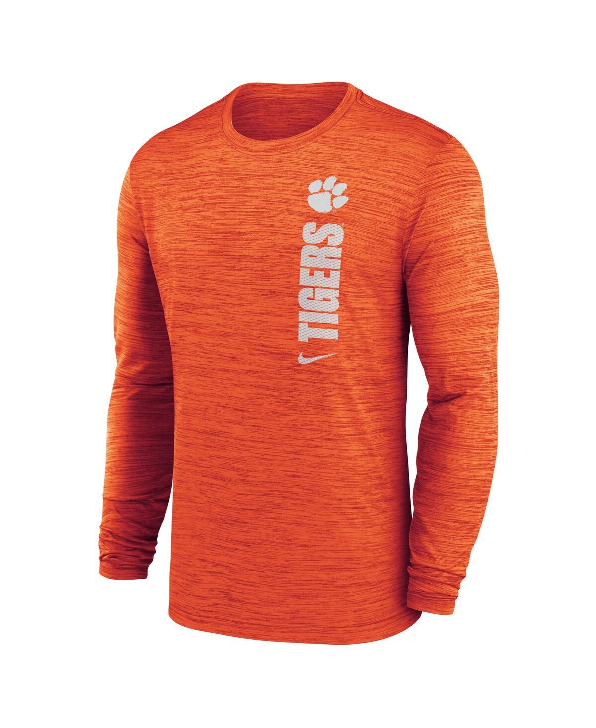 Nike Men'sClemson Tigers 2024 Sideline Velocity Performance Long Sleeve T-Shirt - Orange