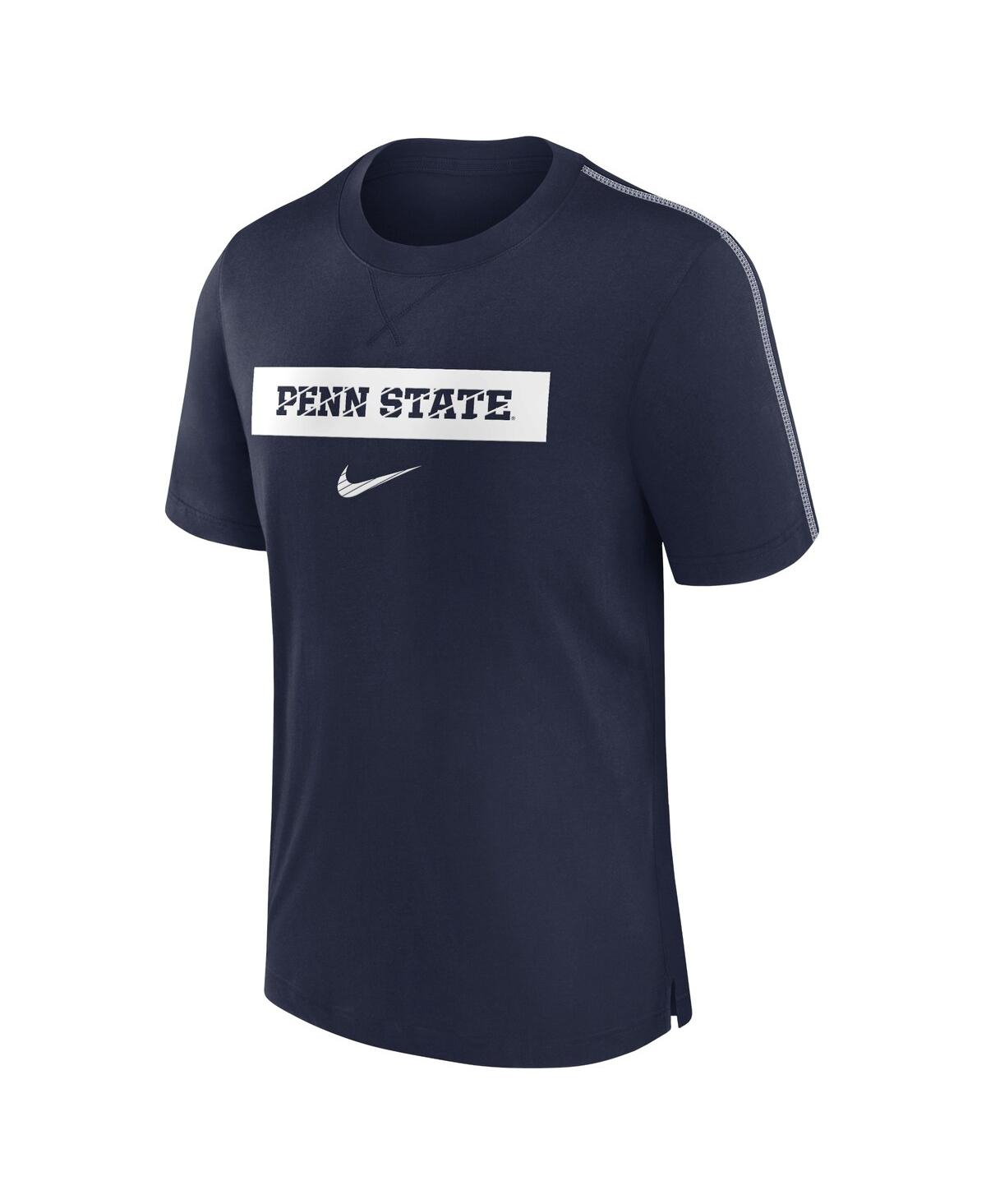 Nike Men's Navy Penn State Nittany Lions 2024/25 Sideline Player Performance Tri-blend T-shirt In Navy,white