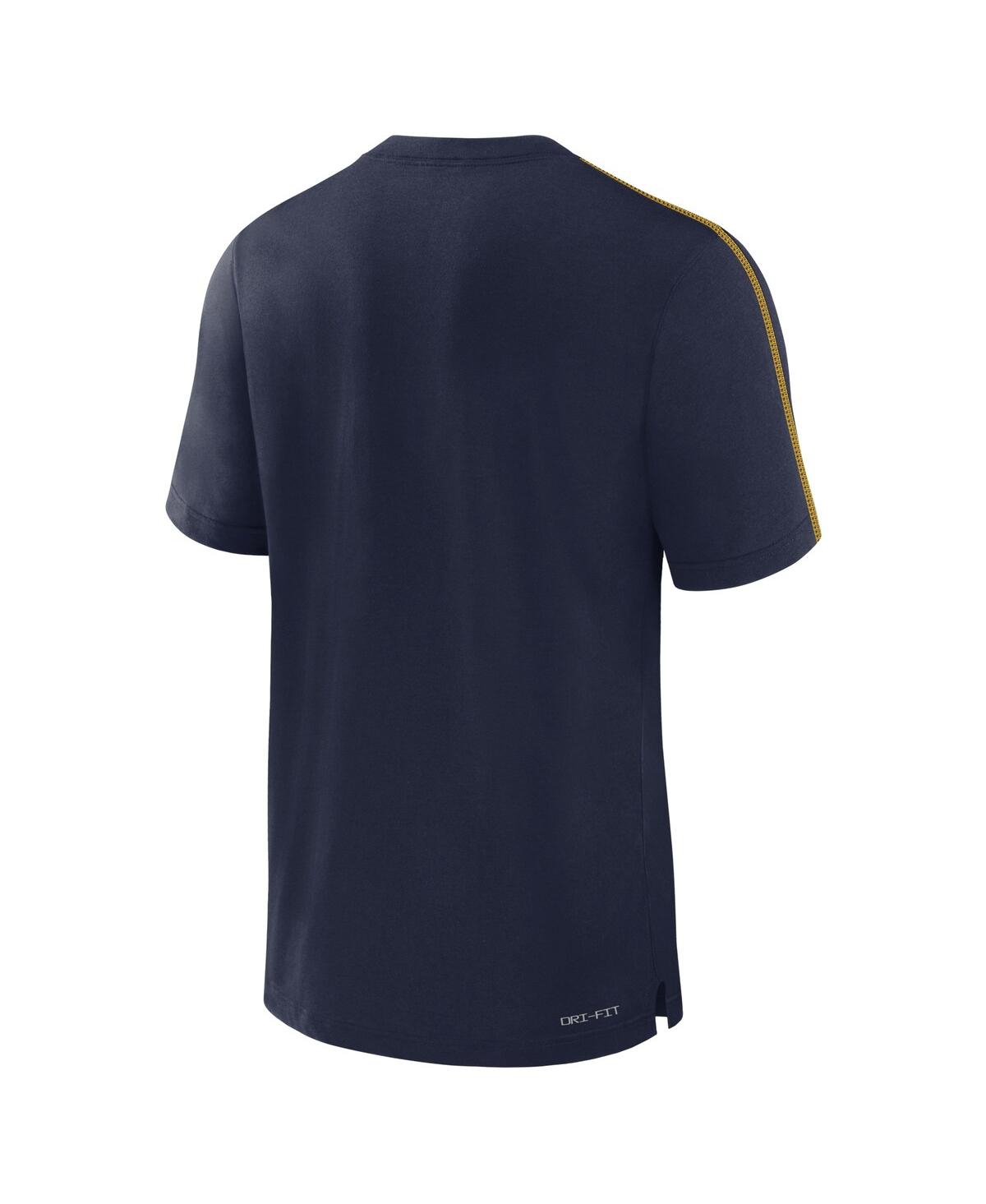 Jordan Men's Navy Michigan Wolverines 2024/25 Sideline Player Performance Tri-blend T-shirt In Navy,maize