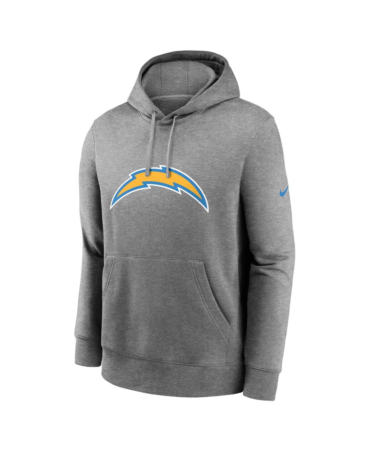 Nike Men'sLos Angeles Chargers Club Logo Pullover Hoodie - Heather Gray