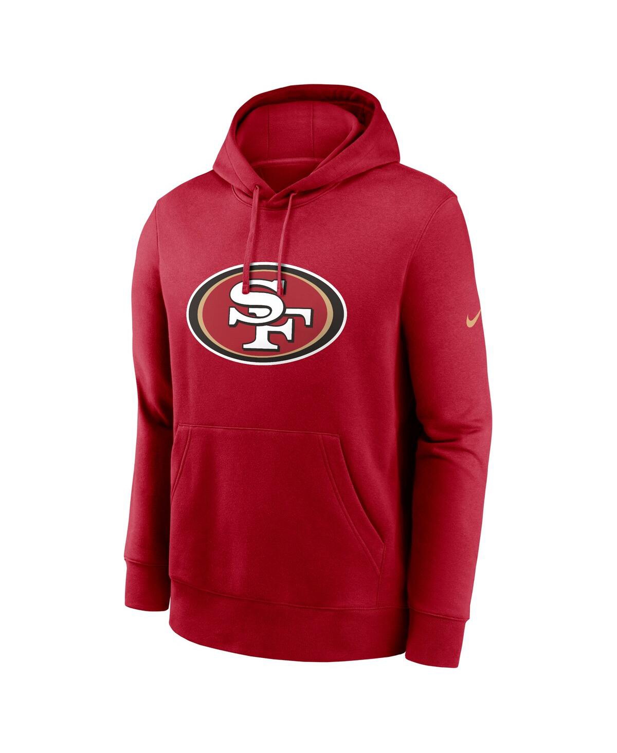 Nike Men'sSan Francisco 49ers Club Logo Pullover Hoodie - Scarlet