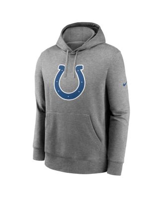 Men's Heather Gray Indianapolis Colts Club Logo Pullover Hoodie