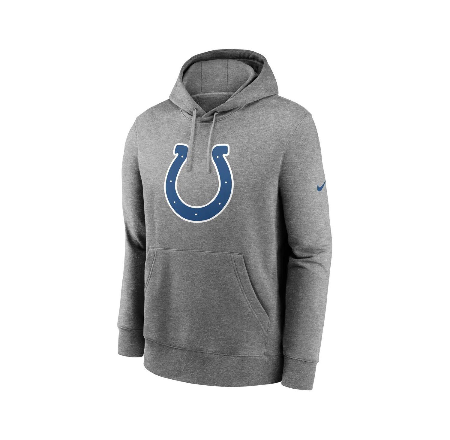 Men's Heather Gray Indianapolis Colts Club Logo Pullover Hoodie