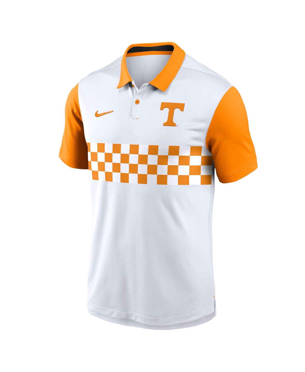 Nike Men's White Tennessee Volunteers Primetime Campus Vapor Performance Polo In White,tennessee Orange