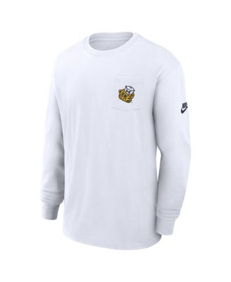 Men's White Michigan Wolverines Legacy Max90 Pocket Long Sleeve T-Shirt