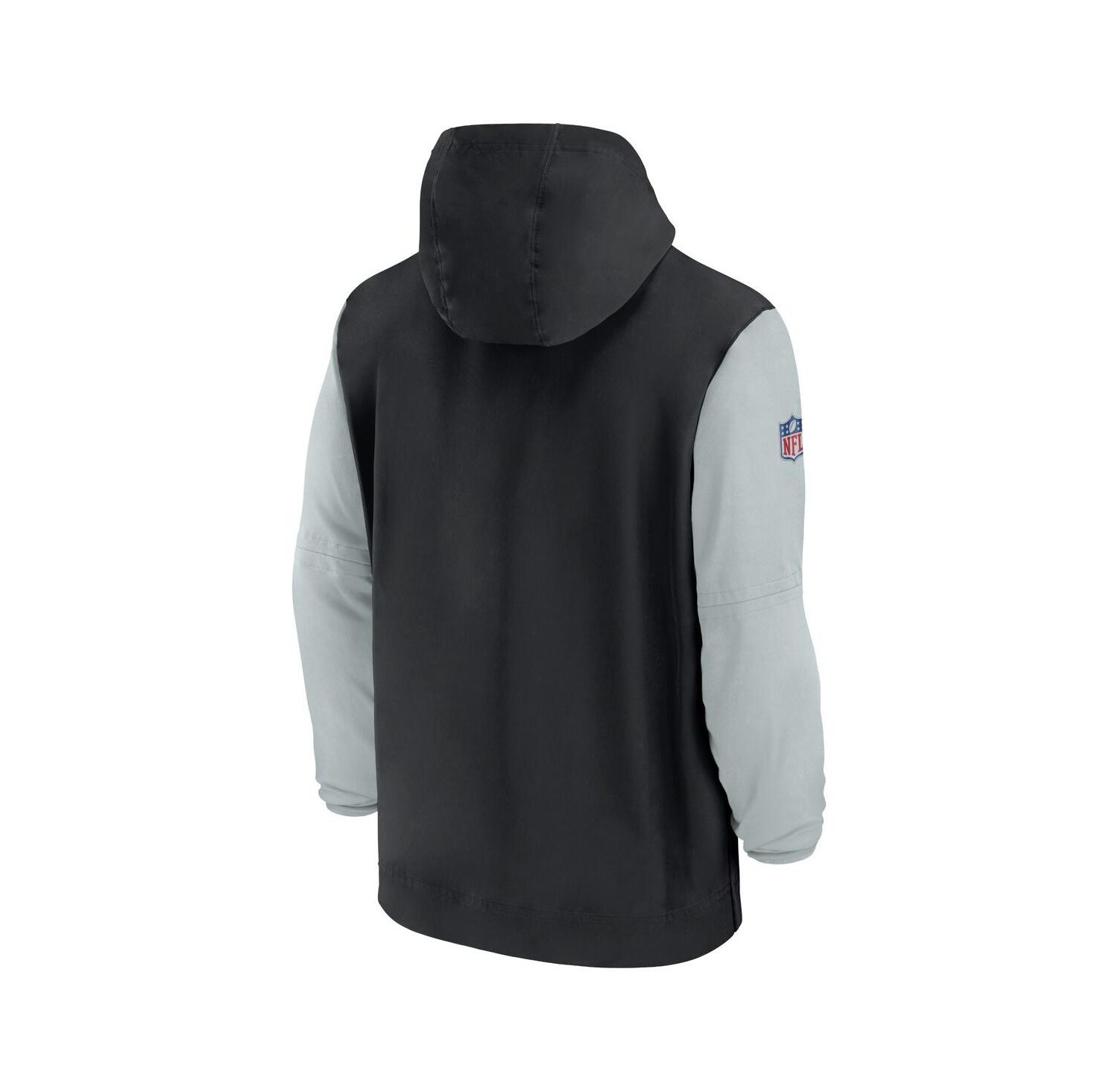 Men's Black/Silver Las Vegas Raiders 2024/25 Sideline Pre-Game Player 1/2-Zip Hoodie Jacket