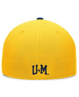 Men's White/Navy Michigan Wolverines Tri-Tone Heritage Collector Fitted Hat