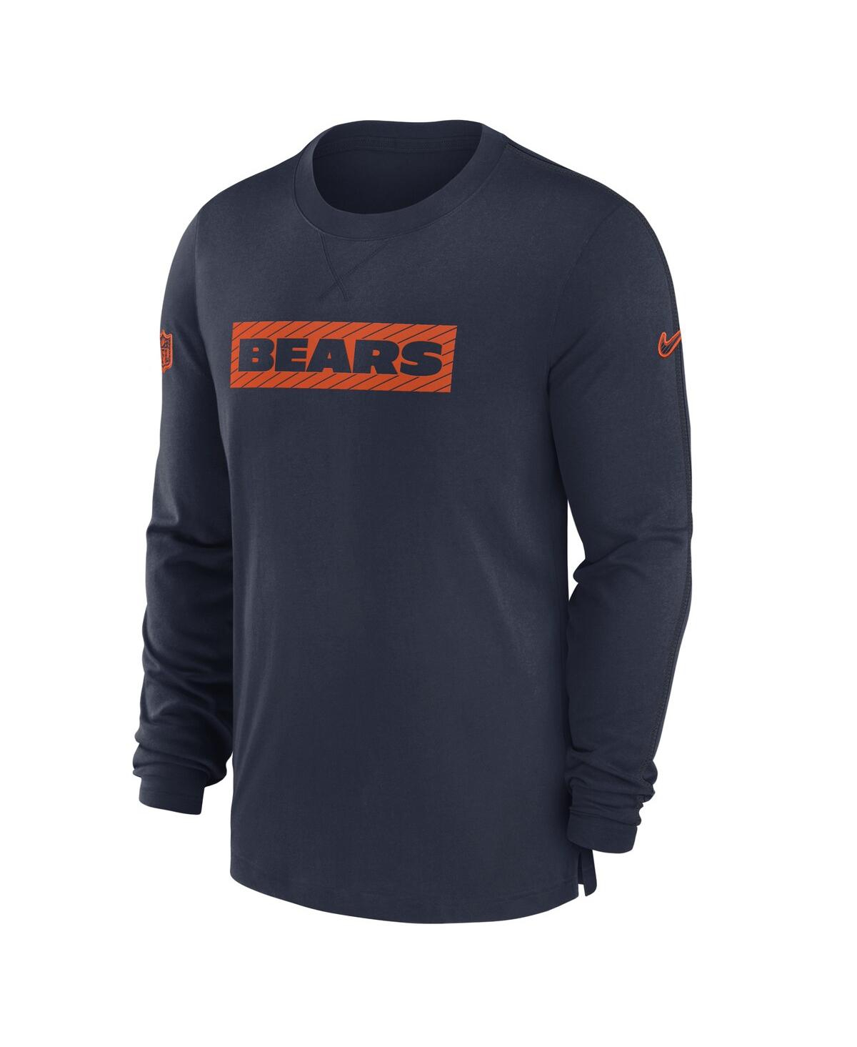 Nike Men'sChicago Bears Sideline Player Performance Long Sleeve T-Shirt - Navy