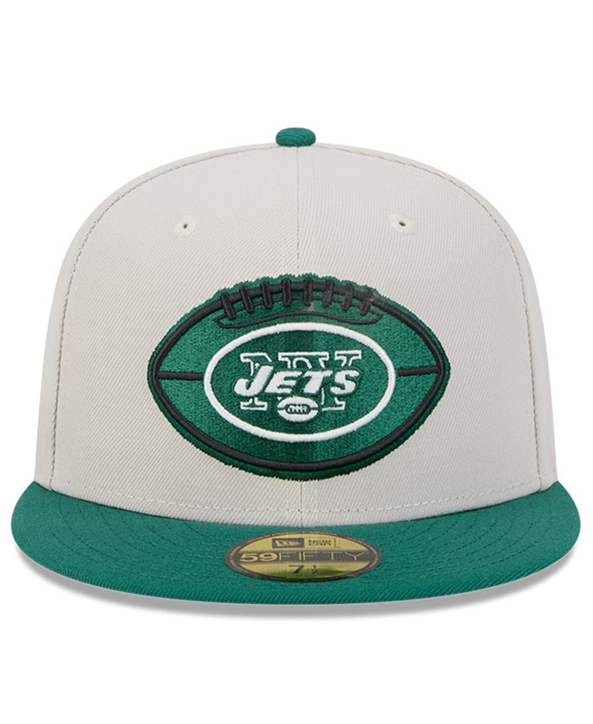 New Era Men'sGreen New York Jets 2024 Sideline Historic 59FIFTY Fitted Hat - Stone, Green