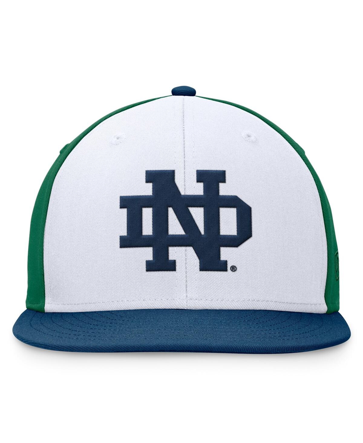 Top of the World Men'sNavy Notre Dame Fighting Irish Tri-Tone Heritage Collector Fitted Hat - White, Navy