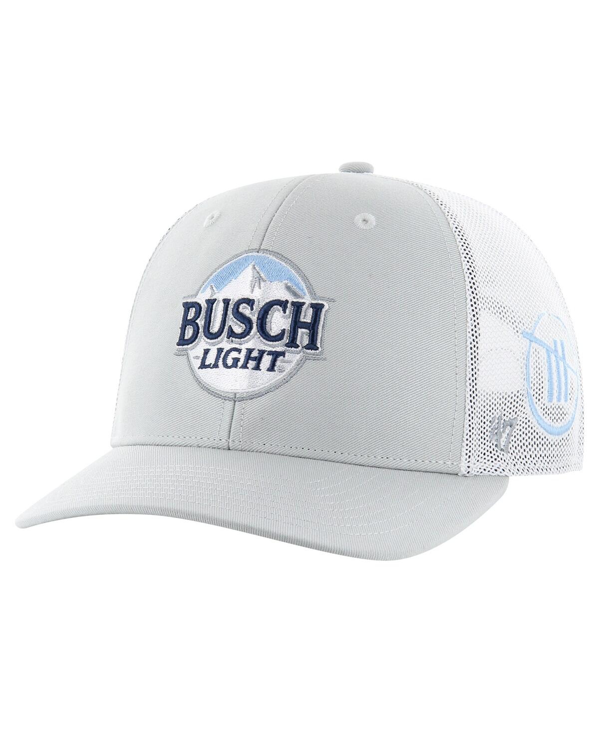 47 Brand Men's Gray Ross Chastain Busch Light Four Hit Trucker Adjustable Hat In Gray,white