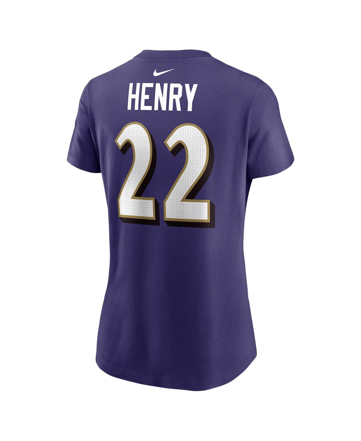 Nike Women's Derrick Henry Purple Baltimore Ravens Player Name Number T-shirt In Purple