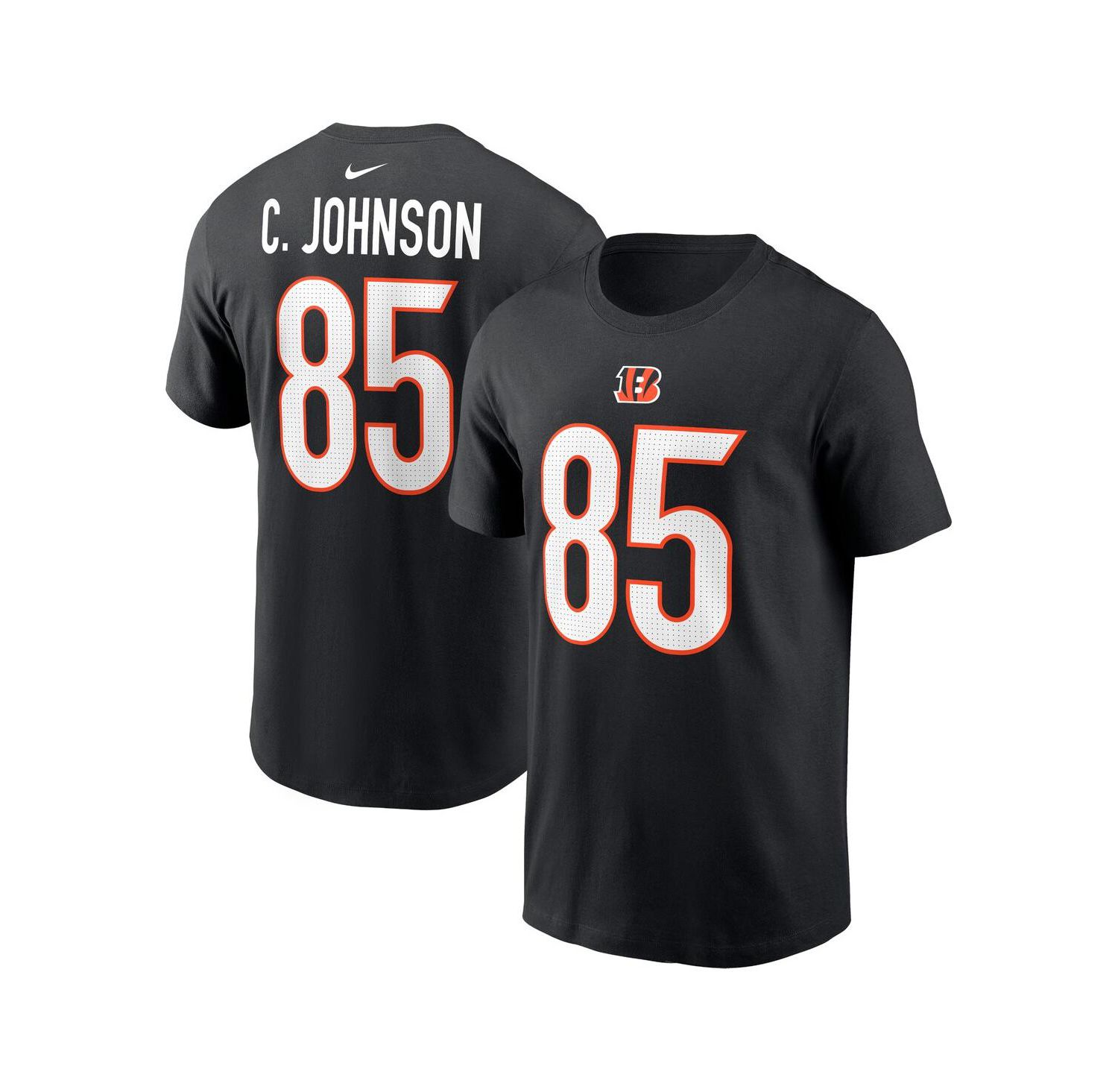 Men's Chad Johnson Black Cincinnati Bengals Retired Player Name & Number T-Shirt