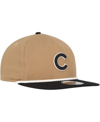 Men's Khaki/Black Chicago Cubs Golfer Snapback Hat