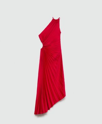 Mango Women's Asymmetrical Pleated Dress - Macy's