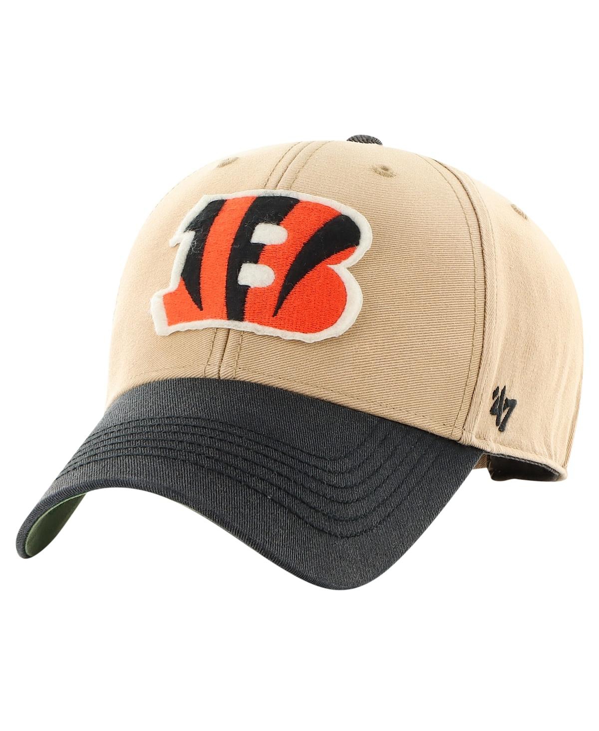 47 Brand Men's Khaki/black Cincinnati Bengals Dusted Sedgwick Mvp Adjustable Hat In Khaki,black